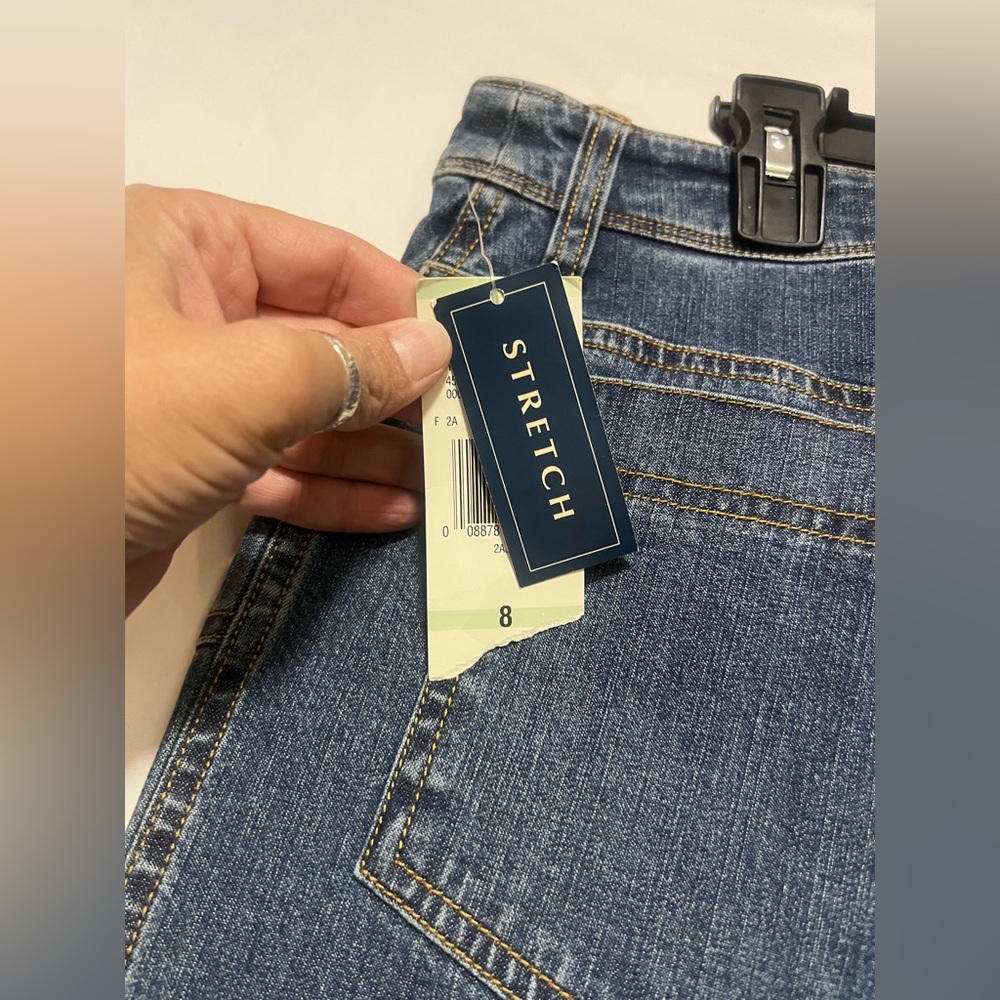 NWT Jones New York High Rise Salsbury 2 Wide Leg Patch Pocket Jeans Winter Boho - Picture 8 of 15